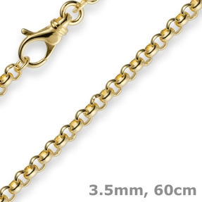 3,5mm Kette Collier Erbskette aus 750 Gold Gelbgold 60cm Unisex Goldkette 3,5mm Kette Collier Erbskette aus 750 Gold Gelbgold 60cm Unisex Goldkette