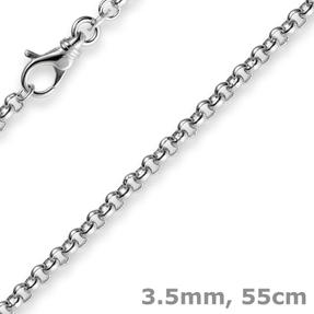 3,5mm Kette Collier Erbskette Halskette 750 Gold Weißgold 55cm Unisex 3,5mm Kette Collier Erbskette Halskette 750 Gold Weißgold 55cm Unisex