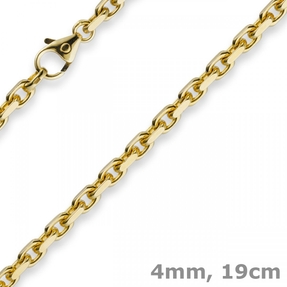 4mm Armband Armkette Ankerkette aus 750 Gold Gelbgold 19cm Herren Goldarmband 4mm Armband Armkette Ankerkette aus 750 Gold Gelbgold 19cm Herren Goldarmband