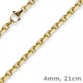 4mm Armband Armkette Ankerkette aus 750 Gold Gelbgold 21cm Herren Goldarmband 4mm Armband Armkette Ankerkette aus 750 Gold Gelbgold 21cm Herren Goldarmband
