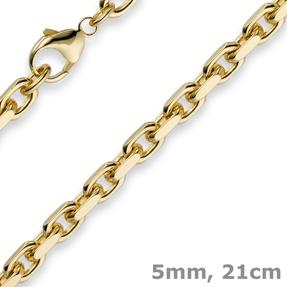 5mm Armband Armkette Ankerkette aus 750 Gold Gelbgold 21cm Herren Goldarmband
