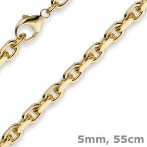 5mm Kette Collier Ankerkette aus 750 Gold Gelbgold 55cm Herren Goldkette 5mm Kette Collier Ankerkette aus 750 Gold Gelbgold 55cm Herren Goldkette