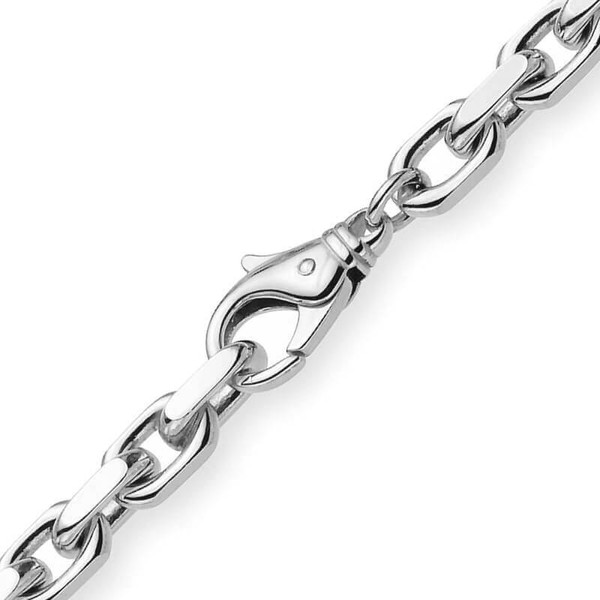 6.5mm Ankerkette aus 750 Weißgold 60cm