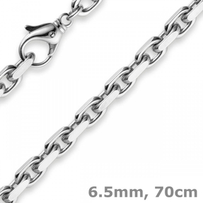 6,5mm Kette Collier Ankerkette Halskette 750 Gold Weißgold 70cm Herren 6,5mm Kette Collier Ankerkette Halskette 750 Gold Weißgold 70cm Herren
