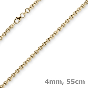 4mm Rund-Ankerkette Kette Collier Halskette 585 Gold Gelbgold 55cm Halsschmuck 4mm Rund-Ankerkette Kette Collier Halskette 585 Gold Gelbgold 55cm Halsschmuck