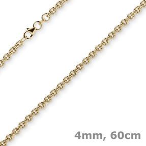 4mm Rund-Ankerkette Kette Collier Halskette 585 Gold Gelbgold 60cm Halsschmuck 4mm Rund-Ankerkette Kette Collier Halskette 585 Gold Gelbgold 60cm Halsschmuck