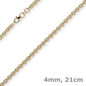4mm Armband Armkette Ankerkette rund aus 750 Gold Gelbgold 21cm Armschmuck 4mm Armband Armkette Ankerkette rund aus 750 Gold Gelbgold 21cm Armschmuck