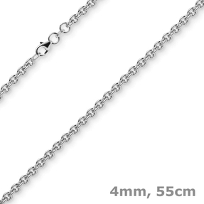 4mm Rund-Ankerkette Kette Collier Halskette 585 Gold Weißgold 55cm Halsschmuck 4mm Rund-Ankerkette Kette Collier Halskette 585 Gold Weißgold 55cm Halsschmuck