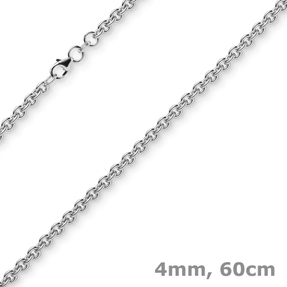 4mm Rund-Ankerkette Kette Collier Halskette 585 Gold Weißgold 60cm Halsschmuck 4mm Rund-Ankerkette Kette Collier Halskette 585 Gold Weißgold 60cm Halsschmuck