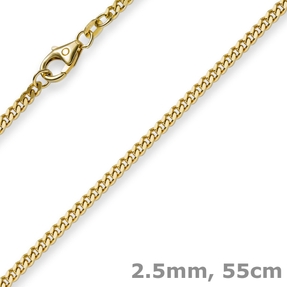 2,5mm Panzerkette Kette Collier aus 750 Gold Gelbgold Goldkette 55cm Unisex 2,5mm Panzerkette Kette Collier aus 750 Gold Gelbgold Goldkette 55cm Unisex