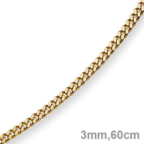 3mm Panzerkette 750 Gelbgold 60cm