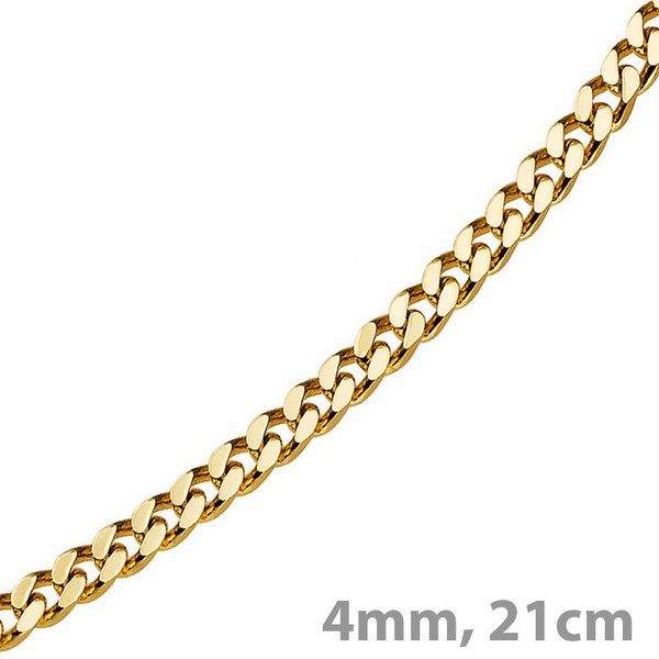 4mm Panzerarmband 750 Gelbgold 21cm