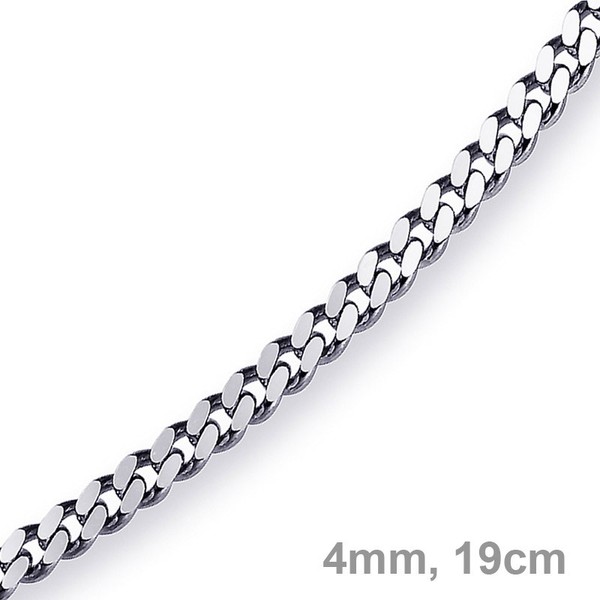 4mm Panzerarmband 750 Weißgold 19cm