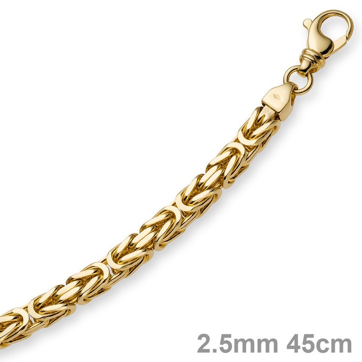 2,5mm Königskette aus 750 Gelbgold 45cm