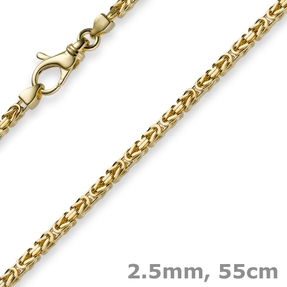 2,5mm Kette Halskette Königskette aus 750 Gold Gelbgold 55cm Unisex Goldkette