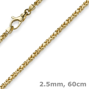 2,5mm Kette Halskette Königskette aus 750 Gold Gelbgold 60cm Unisex Goldkette