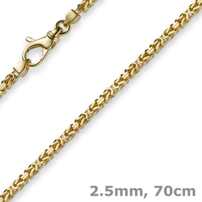 2,5mm Kette Halskette Königskette aus 750 Gold Gelbgold 70cm Unisex Goldkette 2,5mm Kette Halskette Königskette aus 750 Gold Gelbgold 70cm Unisex Goldkette