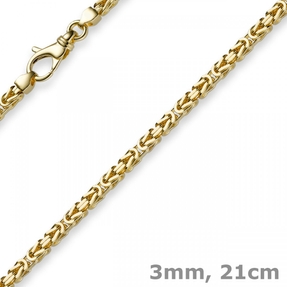 3mm Armband Armkette Königskette aus 750 Gold Gelbgold 21cm Unisex 3mm Armband Armkette Königskette aus 750 Gold Gelbgold 21cm Unisex