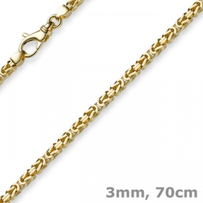 3mm Kette Halskette Königskette aus 750 Gold Gelbgold 70cm Unisex Goldkette