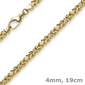 4mm Armband Armkette Königskette aus 750 Gold Gelbgold 19cm Unisex 4mm Armband Armkette Königskette aus 750 Gold Gelbgold 19cm Unisex