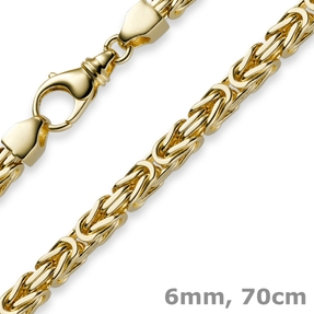 6mm Kette Halskette Königskette aus 750 Gold Gelbgold 70cm Herren Goldkette 6mm Kette Halskette Königskette aus 750 Gold Gelbgold 70cm Herren Goldkette