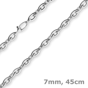 7mm Spitz-Anker-Kette aus 585 Gold Weißgold 45cm Halsschmuck Collier Halskette 7mm Spitz-Anker-Kette aus 585 Gold Weißgold 45cm Halsschmuck Collier Halskette