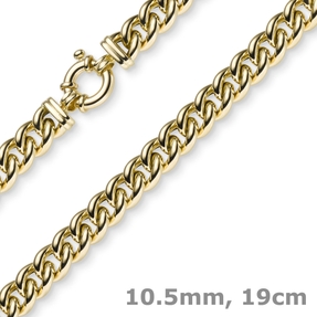 10,5mm Panzer-Armband Panzerkette aus 585 Gold Gelbgold 19cm Armkette Armschmuck 10,5mm Panzer-Armband Panzerkette aus 585 Gold Gelbgold 19cm Armkette Armschmuck
