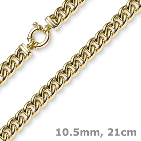 10,5mm Panzer-Armband Panzerkette aus 585 Gold Gelbgold 21cm Armkette Armschmuck 10,5mm Panzer-Armband Panzerkette aus 585 Gold Gelbgold 21cm Armkette Armschmuck