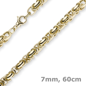 7mm Königskette aus 585 Gold Gelbgold Kette Halskette 60cm rund abgerundet 7mm Königskette aus 585 Gold Gelbgold Kette Halskette 60cm rund abgerundet