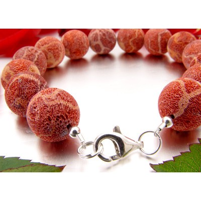 Armband aus Schaumkoralle rot-orange