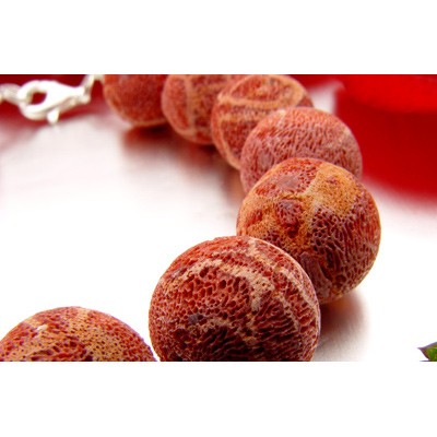 Armband aus Schaumkoralle rot-orange
