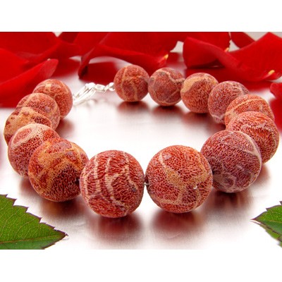 Armband aus Schaumkoralle rot-orange