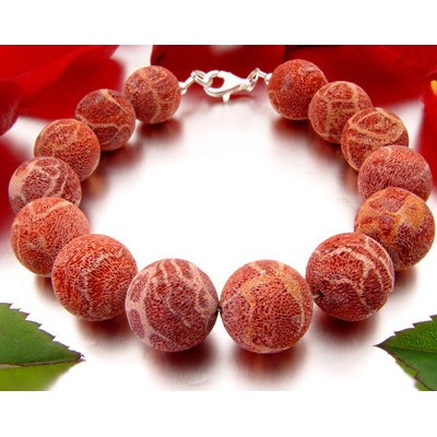 Armband aus Schaumkoralle rot-orange