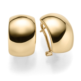 Ohrstecker Clip-Stecker Ohrringe 12mm breit abgerundet 585 Gold Gelbgold Ohrstecker Clip-Stecker Ohrringe 12mm breit abgerundet 585 Gold Gelbgold