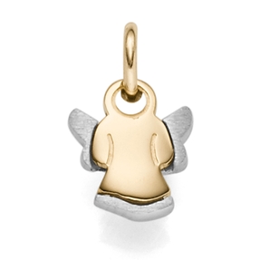 Anhänger Engel Engelchen 14x8,5mm 585 Gold Gelbgold & Weißgold bicolor schlicht Anhänger Engel Engelchen 14x8,5mm 585 Gold Gelbgold & Weißgold bicolor schlicht