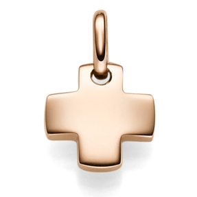 Anhänger Kreuz symmetrisch 10,5x15,5mm aus 585 Gold Rotgold flach massiv Unisex Anhänger Kreuz symmetrisch 10,5x15,5mm aus 585 Gold Rotgold flach massiv Unisex