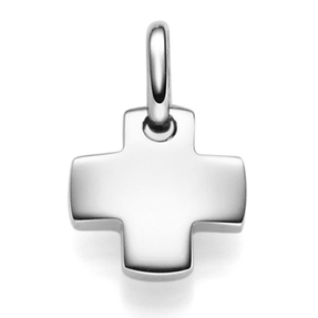 Anhänger Kreuz symmetrisch 10,5x15,5mm aus 585 Gold Weißgold flach massiv Unisex Anhänger Kreuz symmetrisch 10,5x15,5mm aus 585 Gold Weißgold flach massiv Unisex