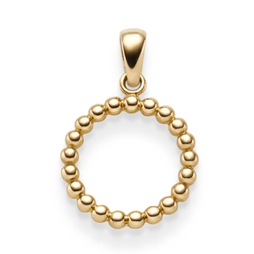 Anhänger Ring Kreis aus Kügelchen 585 Gold Gelbgold 19,5x13mm schlicht glänzend Anhänger Ring Kreis aus Kügelchen 585 Gold Gelbgold 19,5x13mm schlicht glänzend