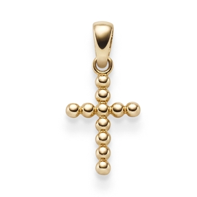 Anhänger Kreuz Kreuzchen aus Kügelchen 19,5x9,5mm 585 Gold Gelbgold schlicht Anhänger Kreuz Kreuzchen aus Kügelchen 19,5x9,5mm 585 Gold Gelbgold schlicht