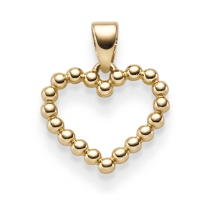 Anhänger Herz Herzchen aus Kügelchen 16x14mm 585 Gold Gelbgold schlicht glänzend
