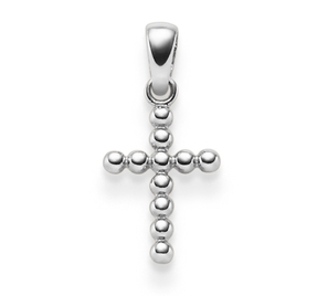 Anhänger Kreuz Kreuzchen aus Kügelchen 19,5x9,5mm 585 Gold Weißgold schlicht Anhänger Kreuz Kreuzchen aus Kügelchen 19,5x9,5mm 585 Gold Weißgold schlicht
