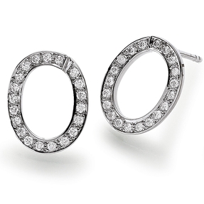 Ohrstecker Ohrringe mit 40 Diamanten Brillanten 0,40ct. oval 750 Gold Weißgold Ohrstecker Ohrringe mit 40 Diamanten Brillanten 0,40ct. oval 750 Gold Weißgold