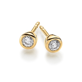 Ohrstecker Ohrringe mit Diamant Brillant 0,20ct. Solitär rund 750 Gold Gelbgold Ohrstecker Ohrringe mit Diamant Brillant 0,20ct. Solitär rund 750 Gold Gelbgold