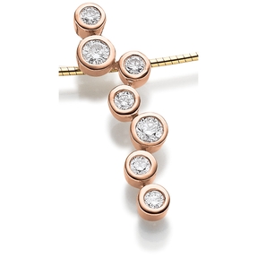 Anhänger 32x8,5mm mit 7 Diamanten Brillanten 0,78ct. 750 Gold Rotgold Anhänger 32x8,5mm mit 7 Diamanten Brillanten 0,78ct. 750 Gold Rotgold