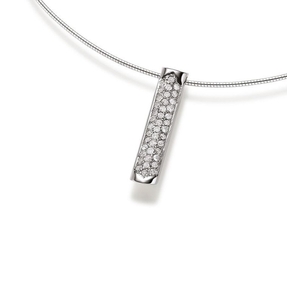 Anhänger 34x6mm Stäbchen mit 40 Diamanten Brillanten 0,60ct. 750 Gold Weißgold Anhänger 34x6mm Stäbchen mit 40 Diamanten Brillanten 0,60ct. 750 Gold Weißgold