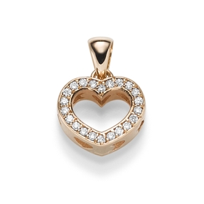 Anhänger 11,5x15,5mm Herz mit 22 Diamanten Brillanten 0,13ct. 750 Gold Rotgold Anhänger 11,5x15,5mm Herz mit 22 Diamanten Brillanten 0,13ct. 750 Gold Rotgold