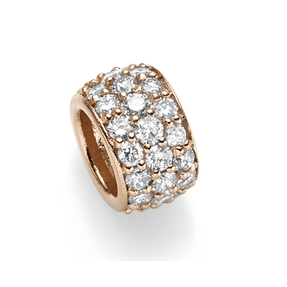 Anhänger 9,5mm Bead Ring mit 42 Diamanten 0,85ct. 750 Gold Rotgold