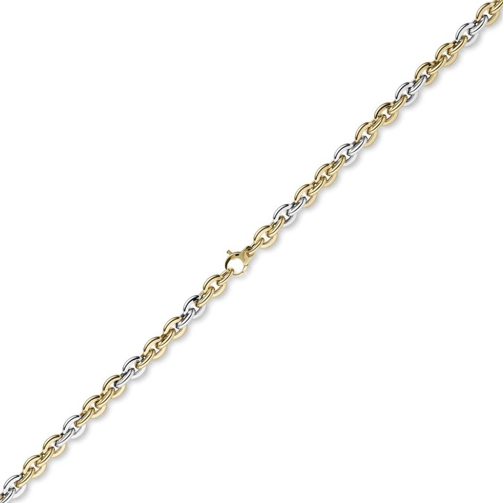 7,5mm Phantasie-Armband aus 585 Weißgold 19cm
