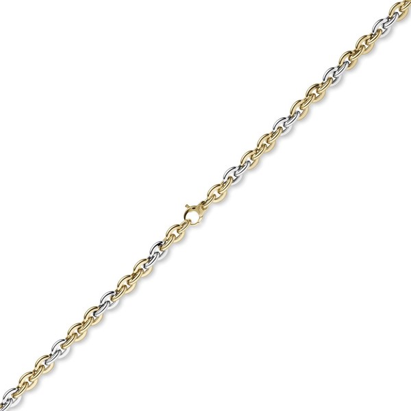7,5mm Phantasiekette aus 585 Gold gelb weiß 50cm
