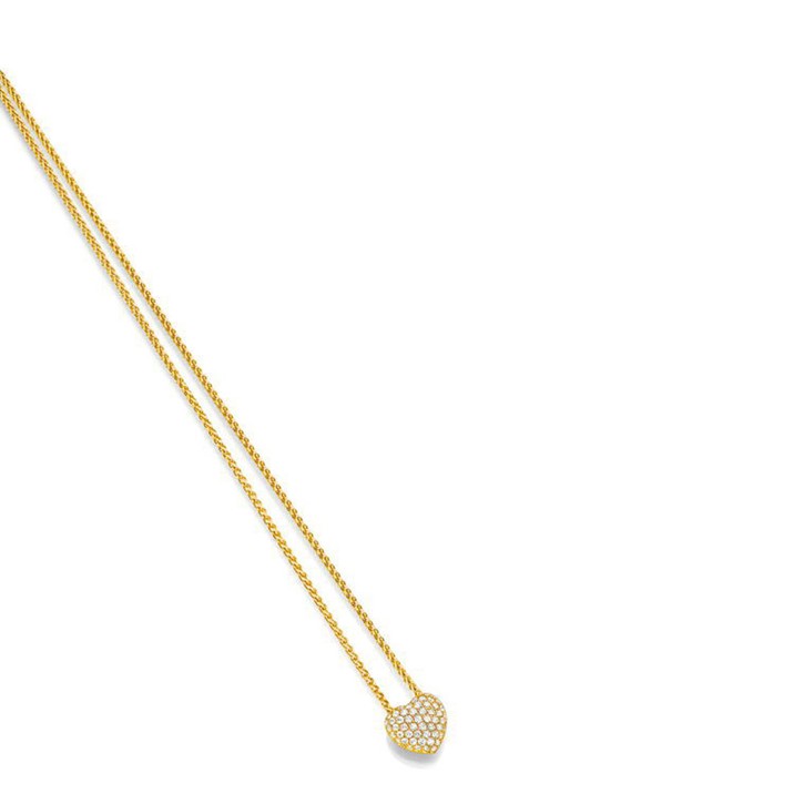 Anhänger Pavé Herz mit Brillanten 750 Gelbgold